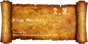 Klug Marcell névjegykártya